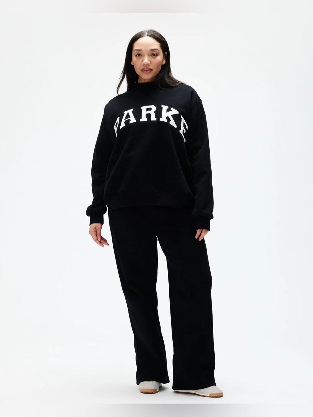 Parke Black & White Varsity Mockneck